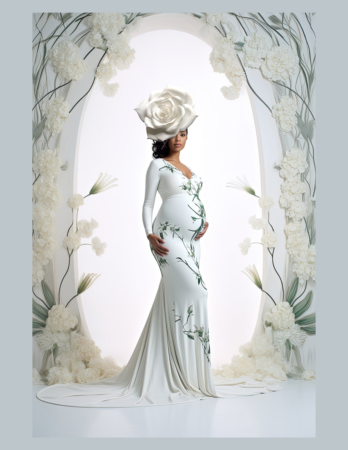 White Roses Overlay White Rose Headpiece Overlays, Maternity Backdrop Overlays, Studio Bac ...