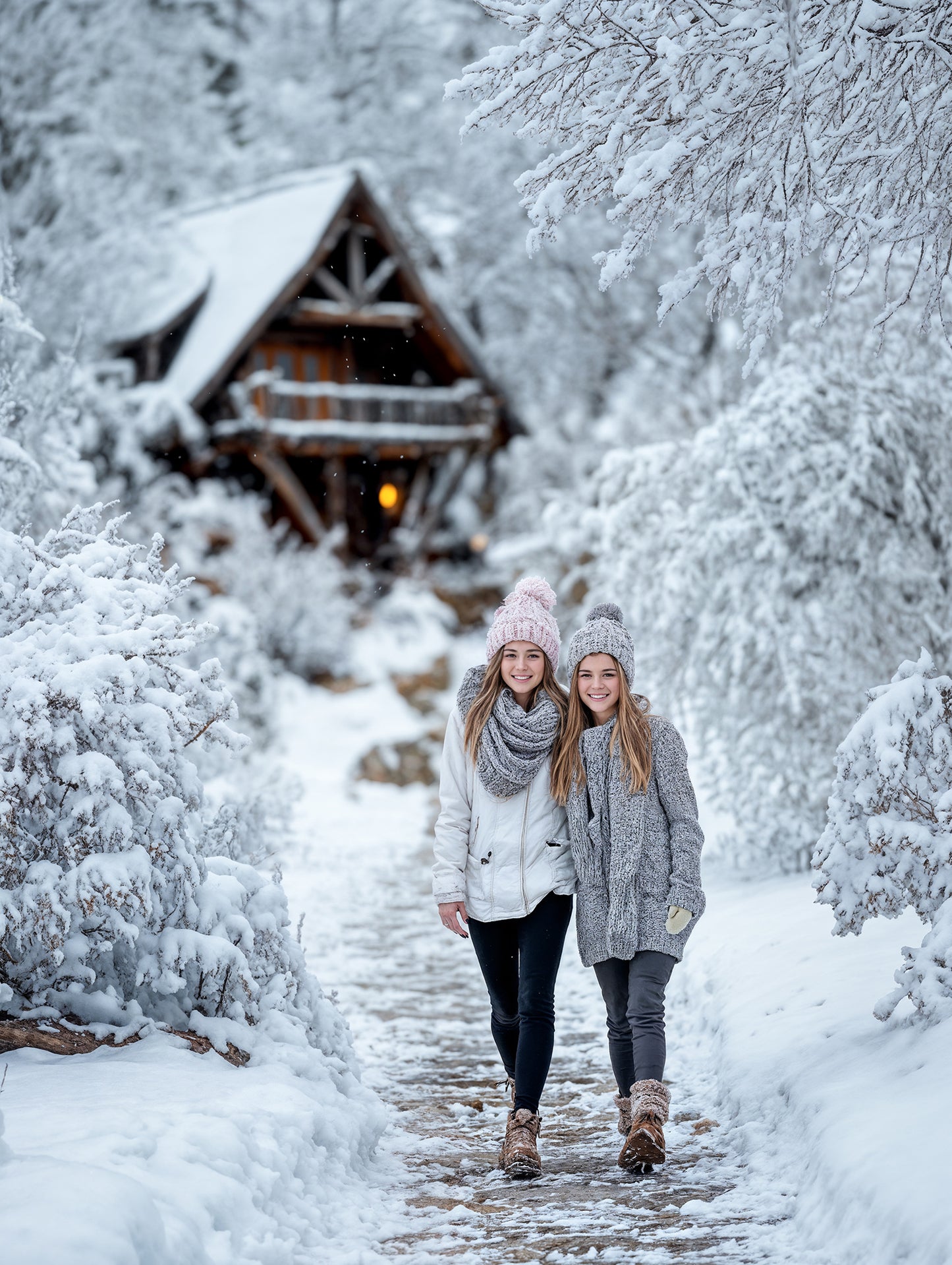 Snowy Paths Christmas Digital Backdrops Set