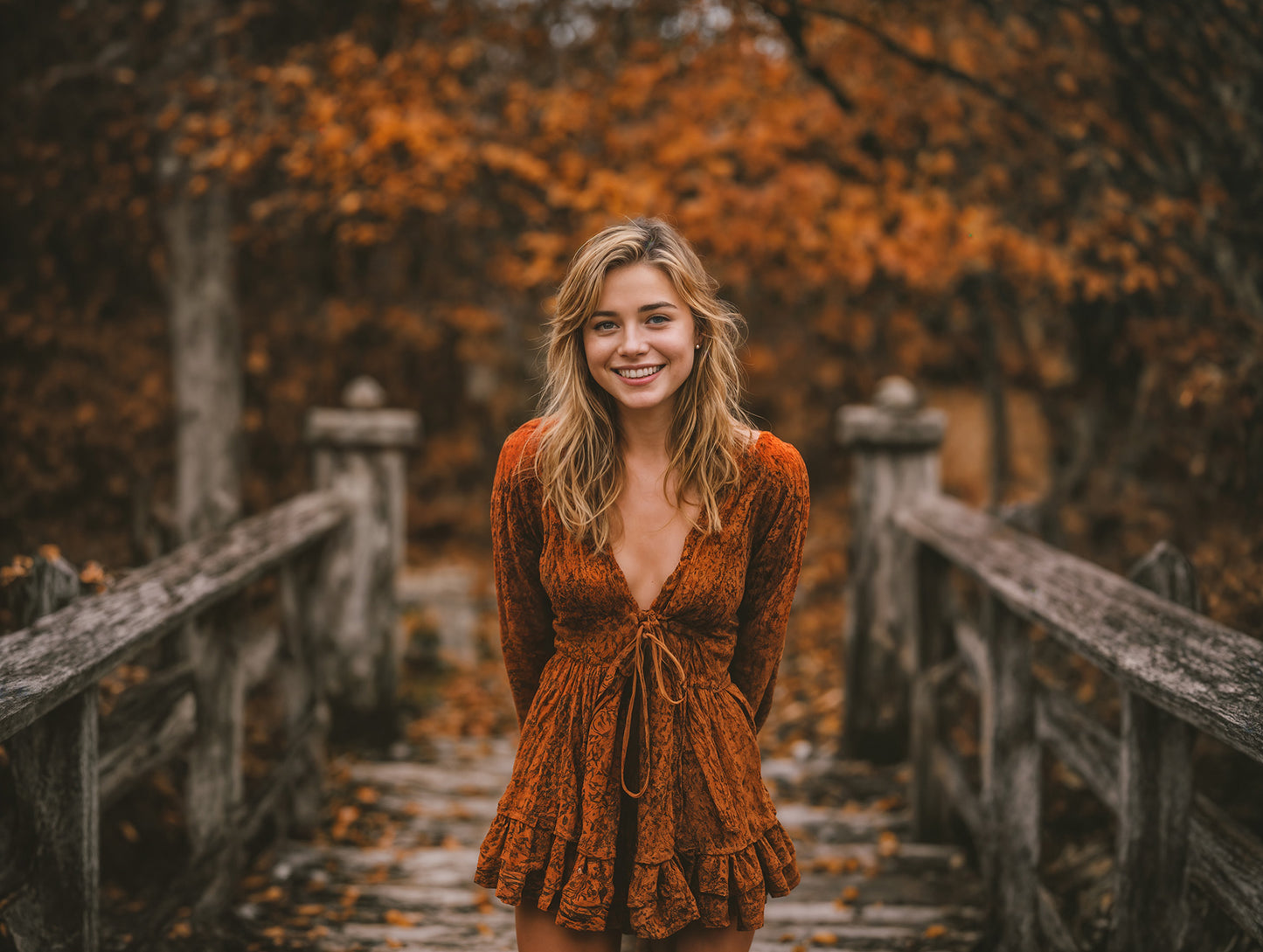 Fall Bridge Digital Backdrop Set