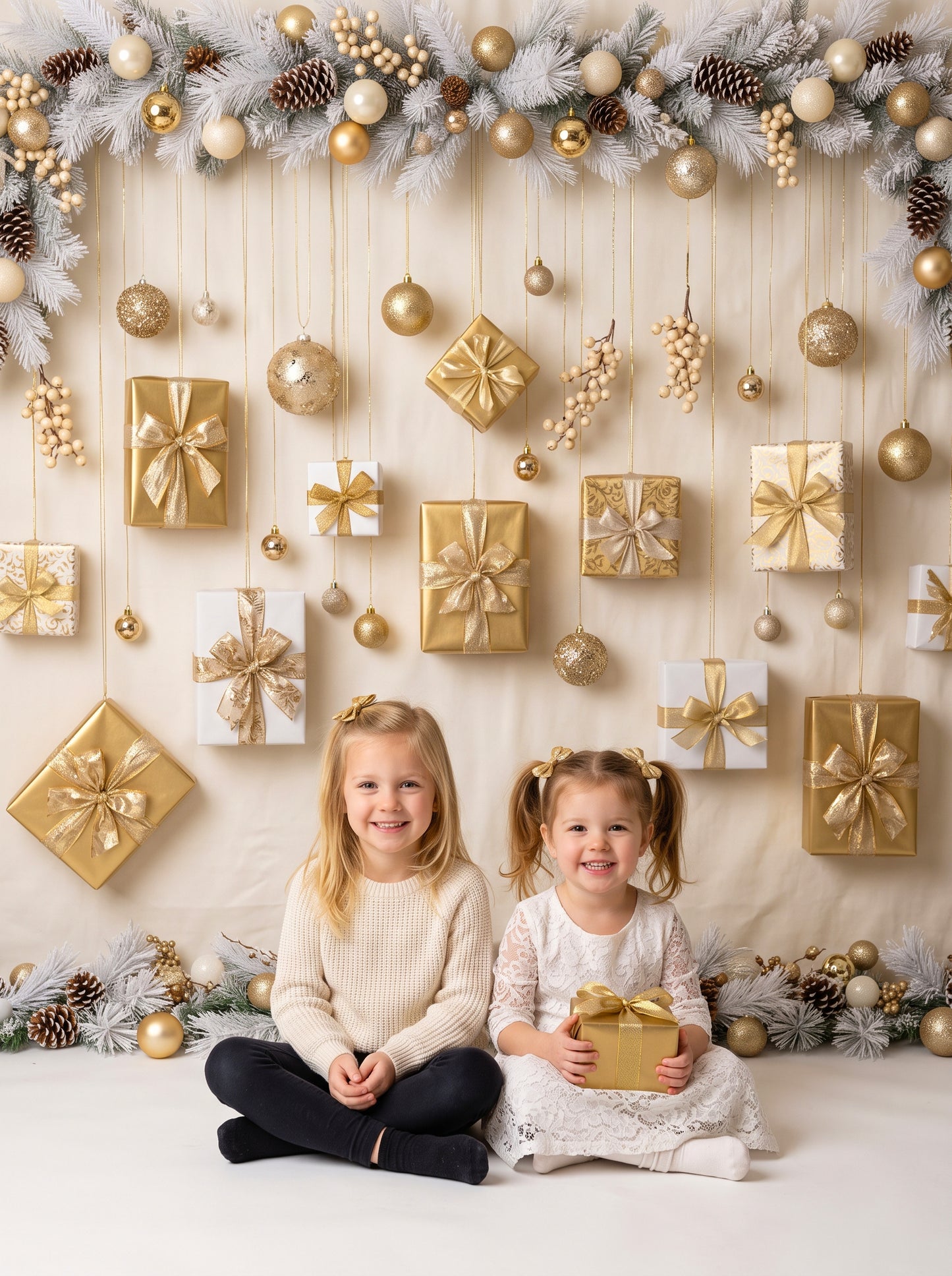 Cenários digitais coloridos de Natal, conjunto de cenários de Natal