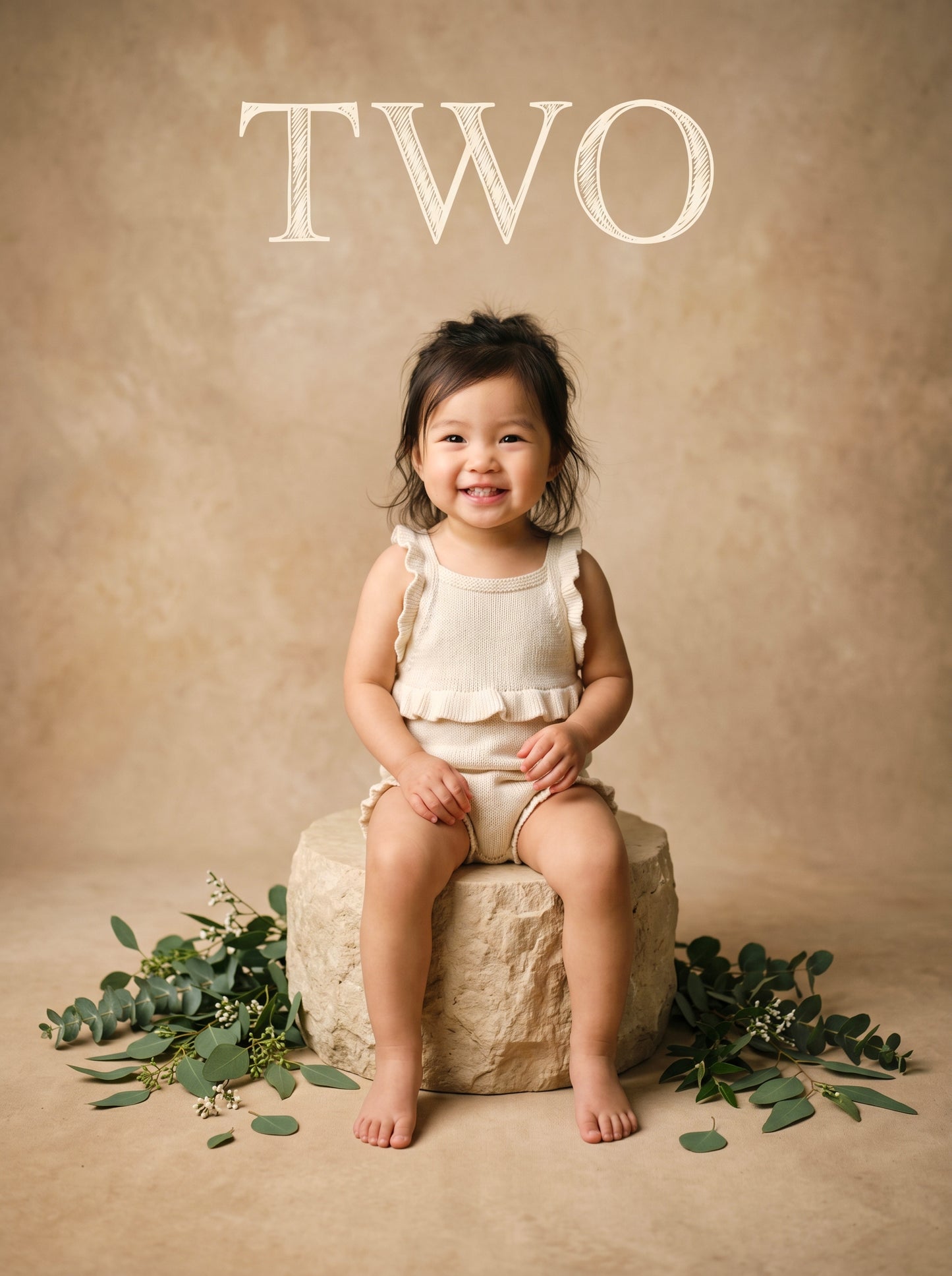 Birthday Beige Podium Set Newborn Digital Backdrops, Birthday Baby Backdrop