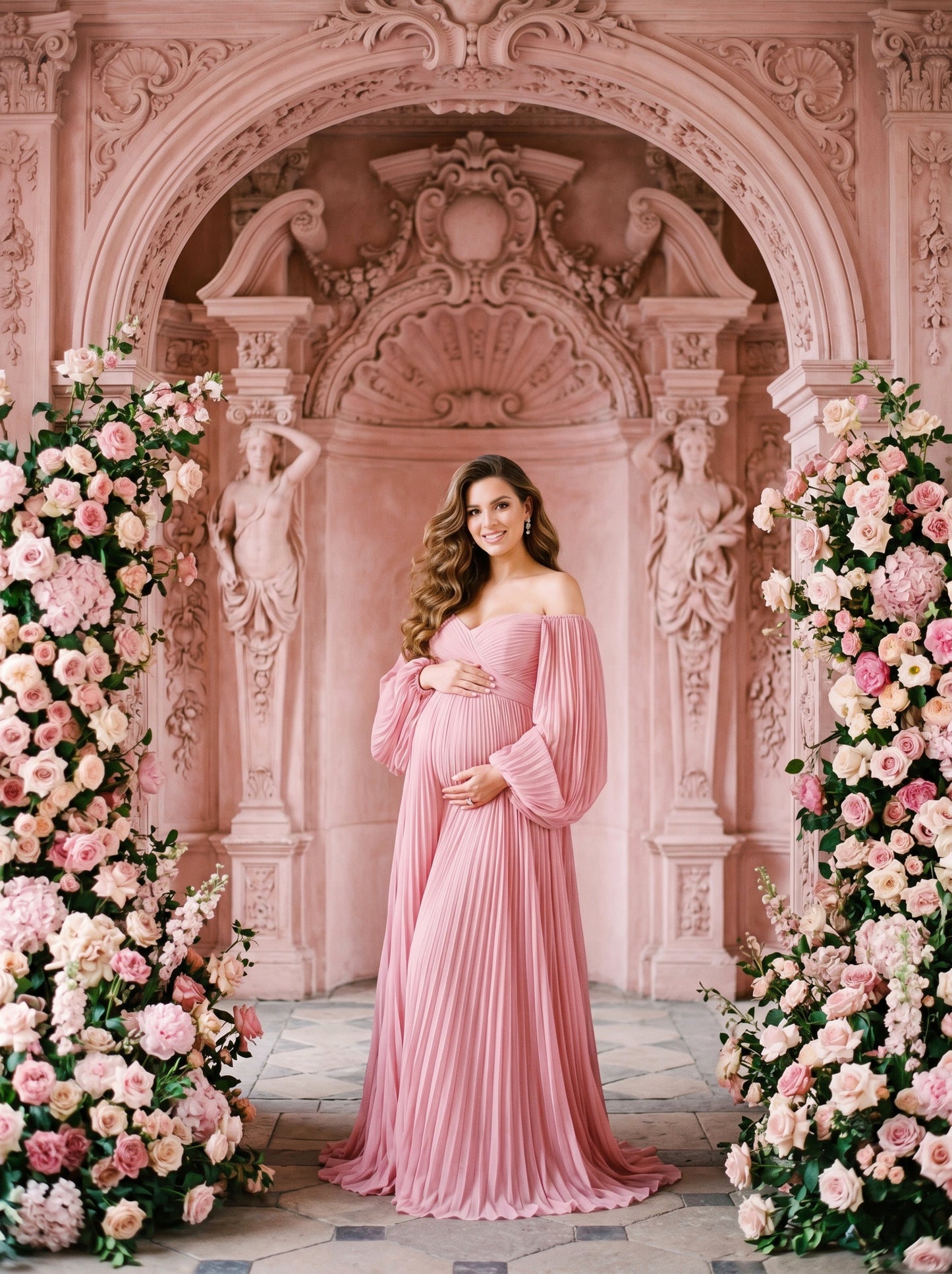 Floral Stone Digital Backdrop Set