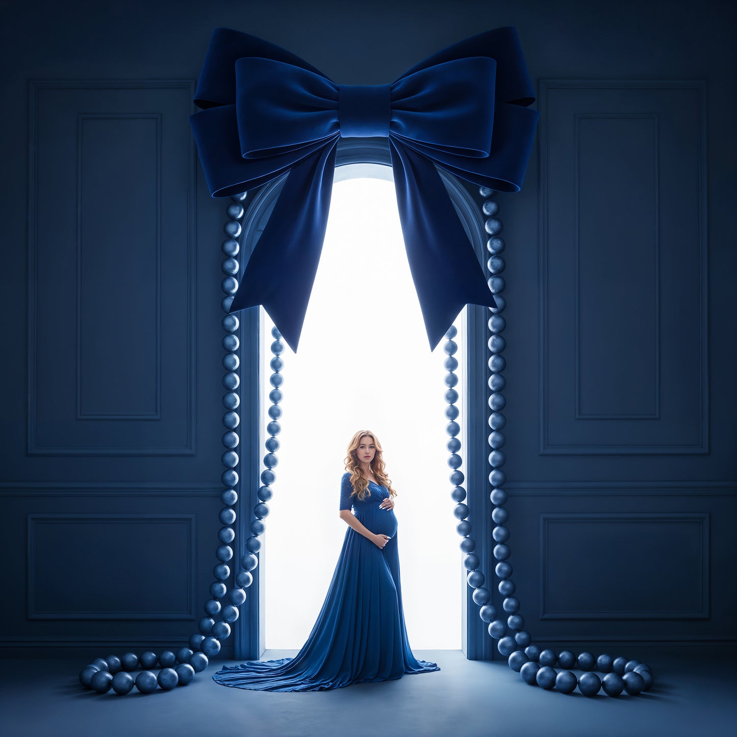 Pearly Bead Bows Digital Backdrops Set