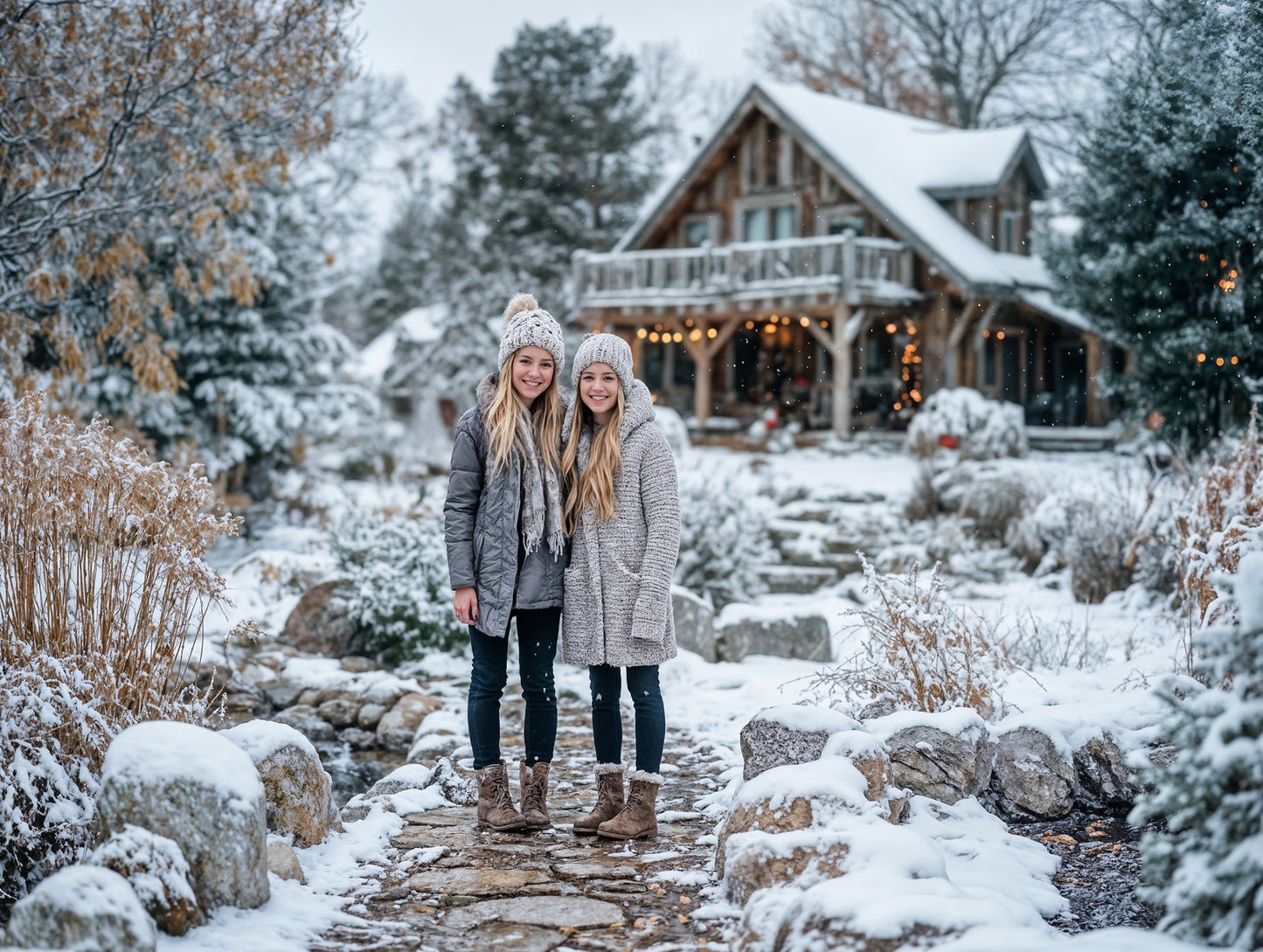 Snowy Paths Christmas Digital Backdrops Set