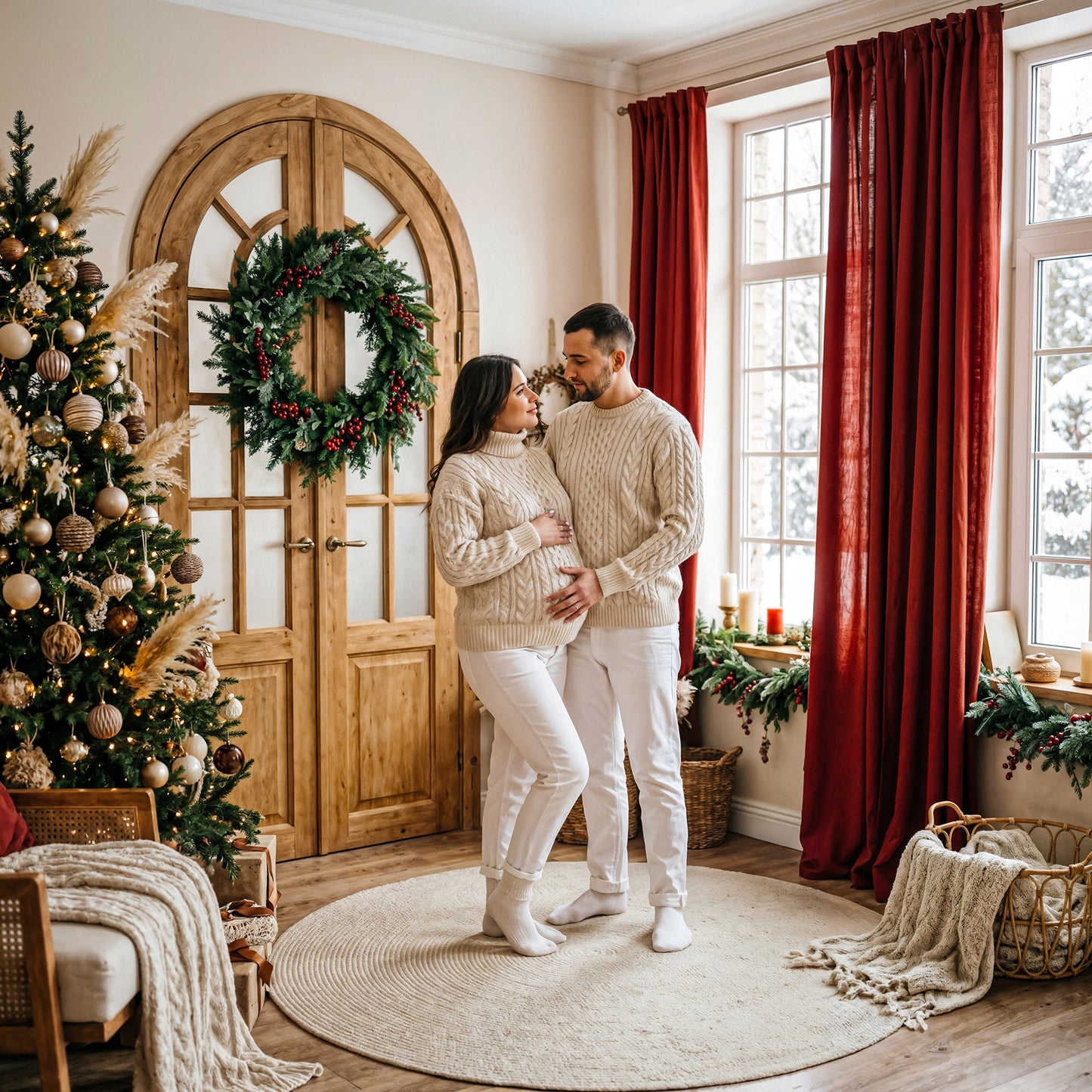 Boho Airy Xmas Digital Backdrop Set