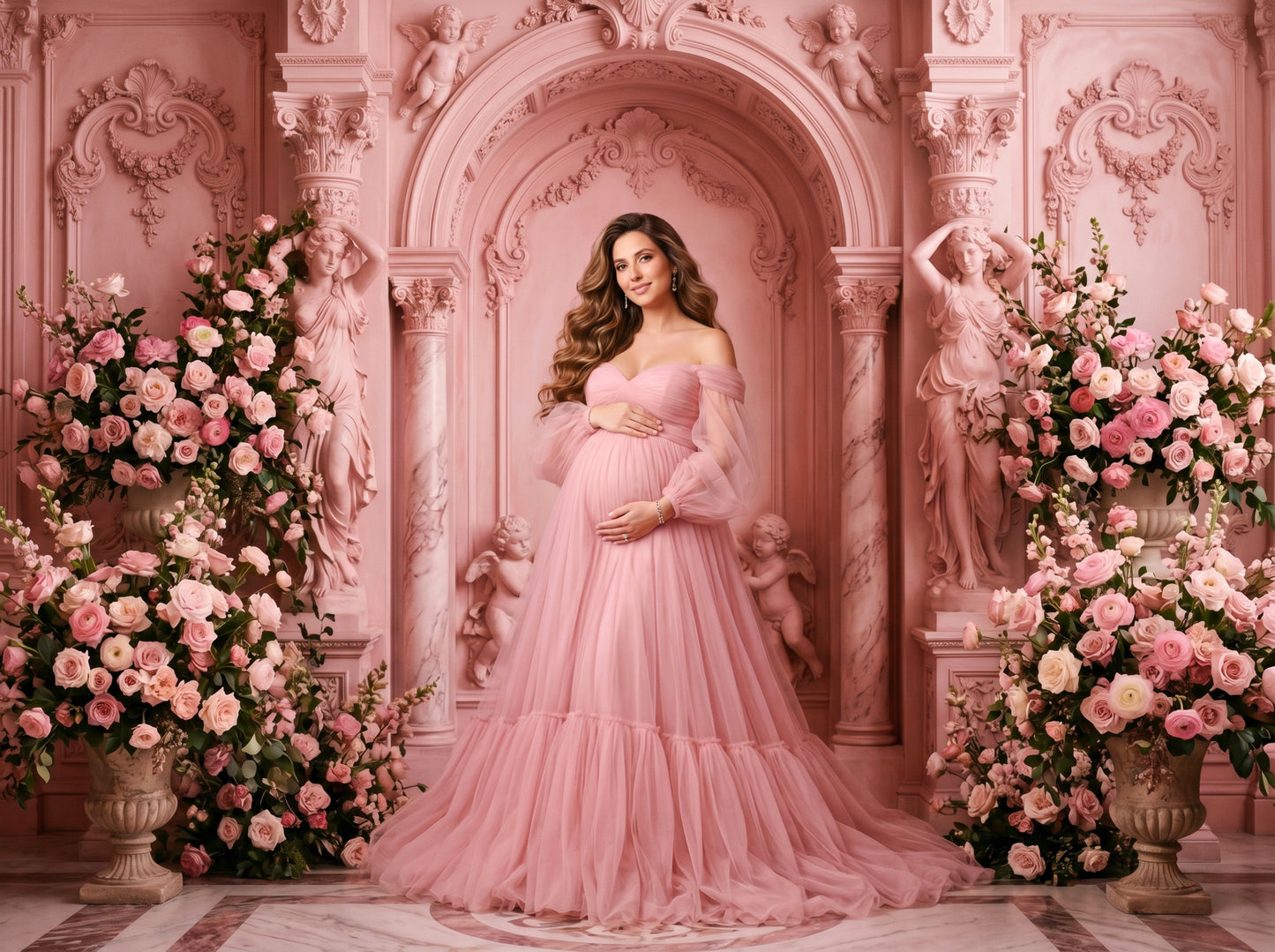 Floral Stone Digital Backdrop Set