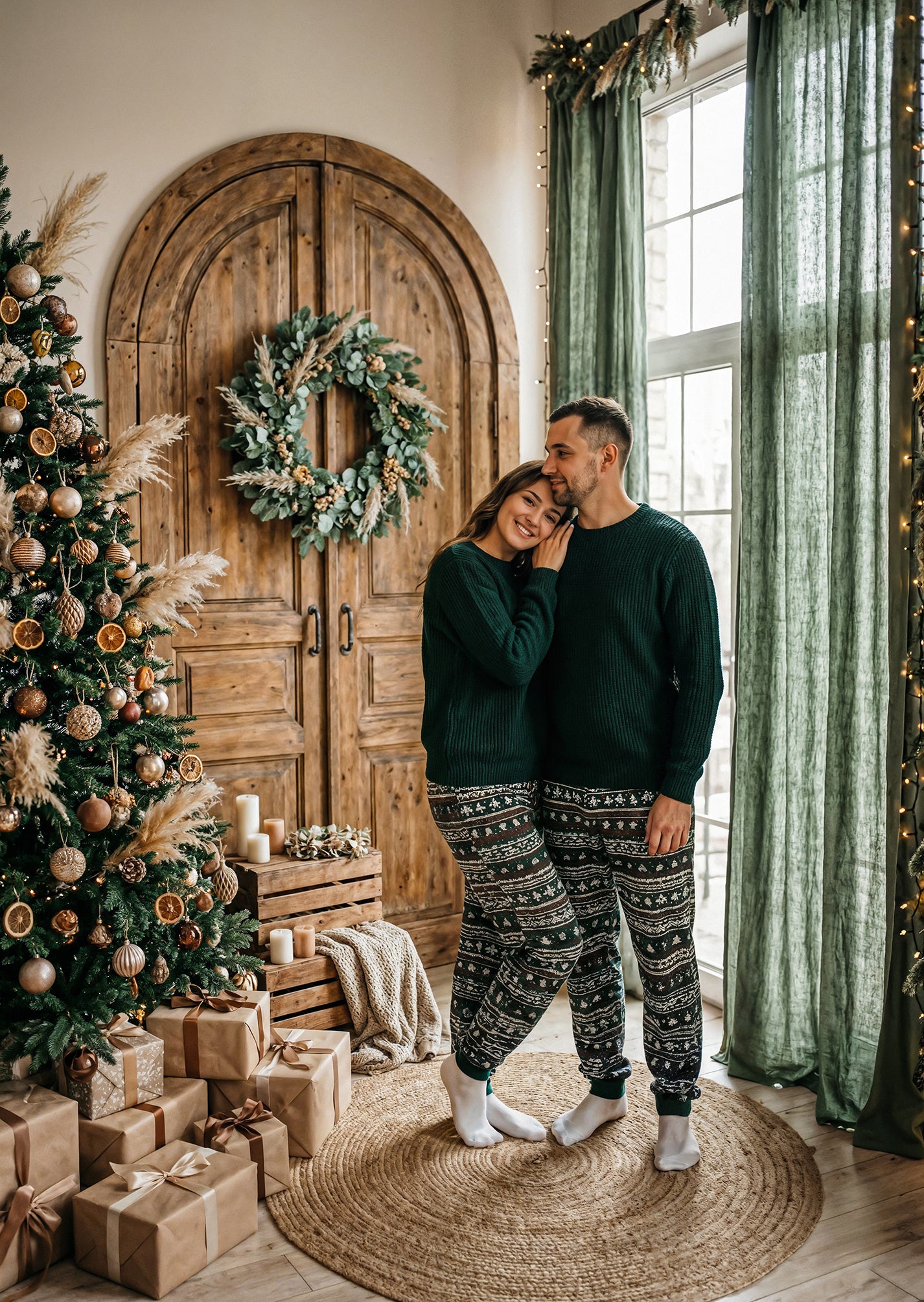 Boho Airy Xmas Digital Backdrop Set