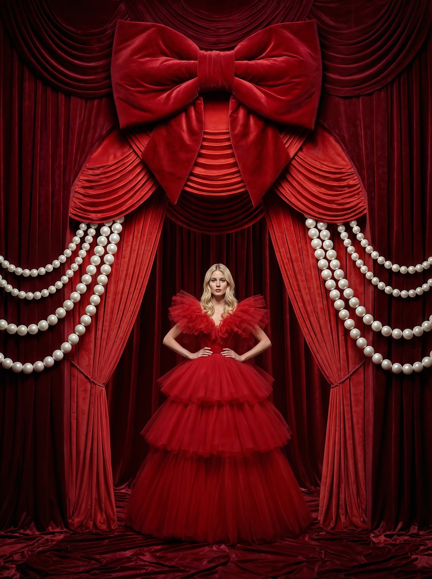 Valentine Bows Digital Backdrop Set