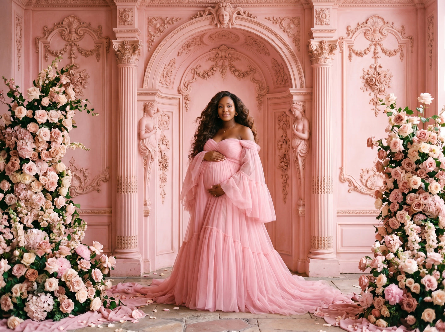 Floral Stone Digital Backdrop Set