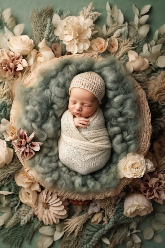 Baby Green Set Digital Backdrops, Newborn Overlays, Newborn Props, Newborn Backdrops, Photoshop Overlays