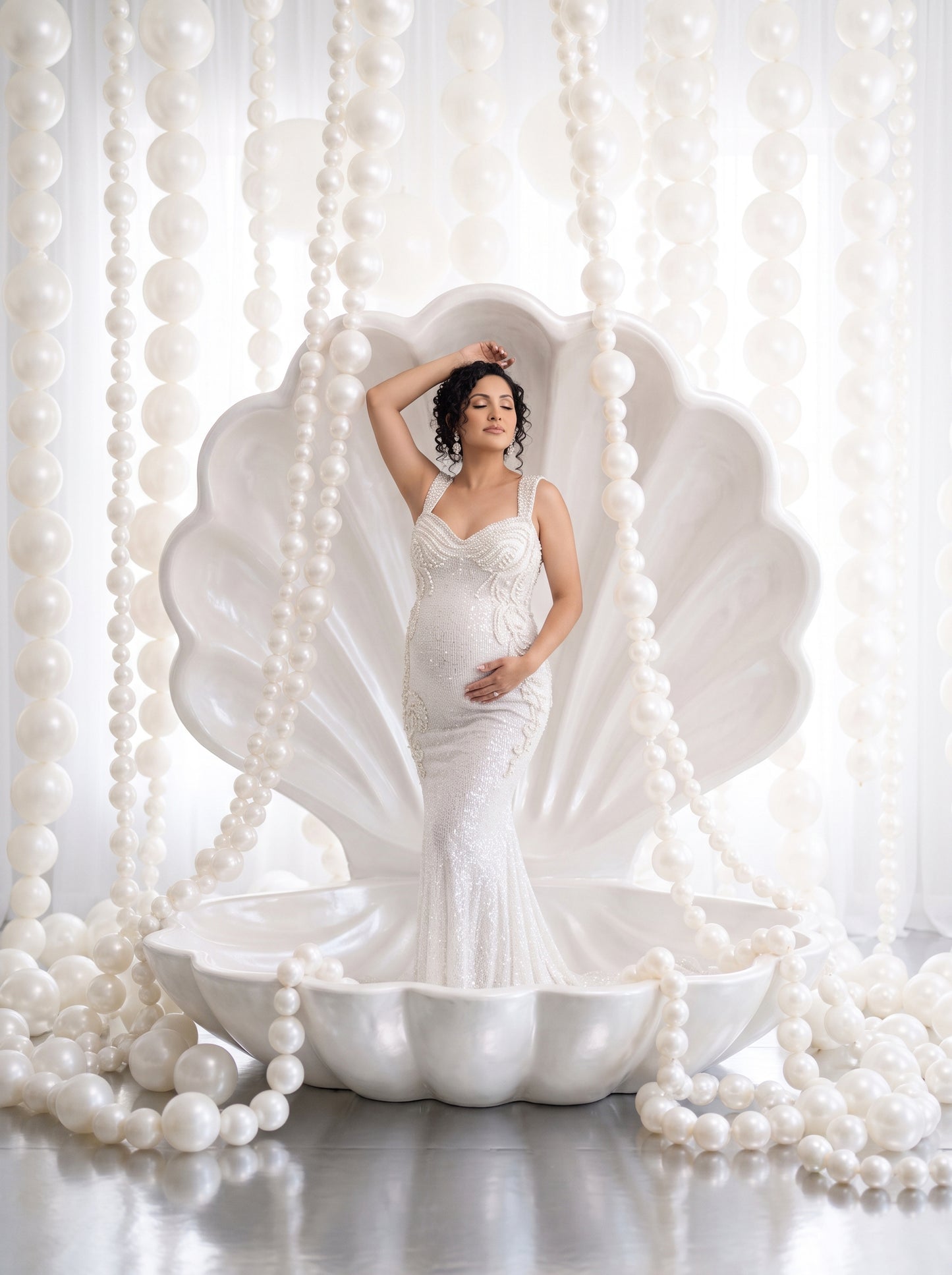 Pearly Shells Digital Backdrop Set