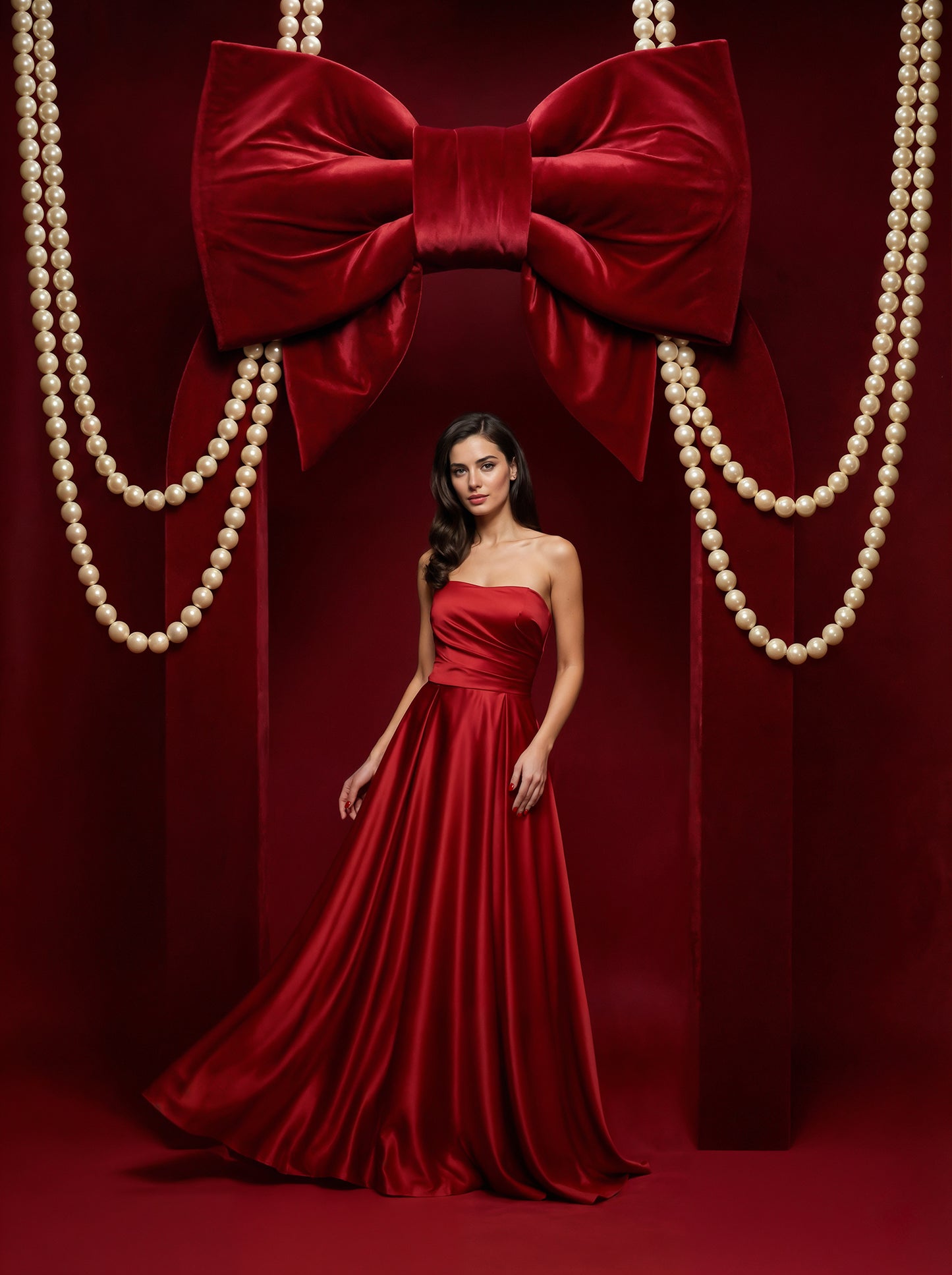 Valentine Bows Digital Backdrop Set