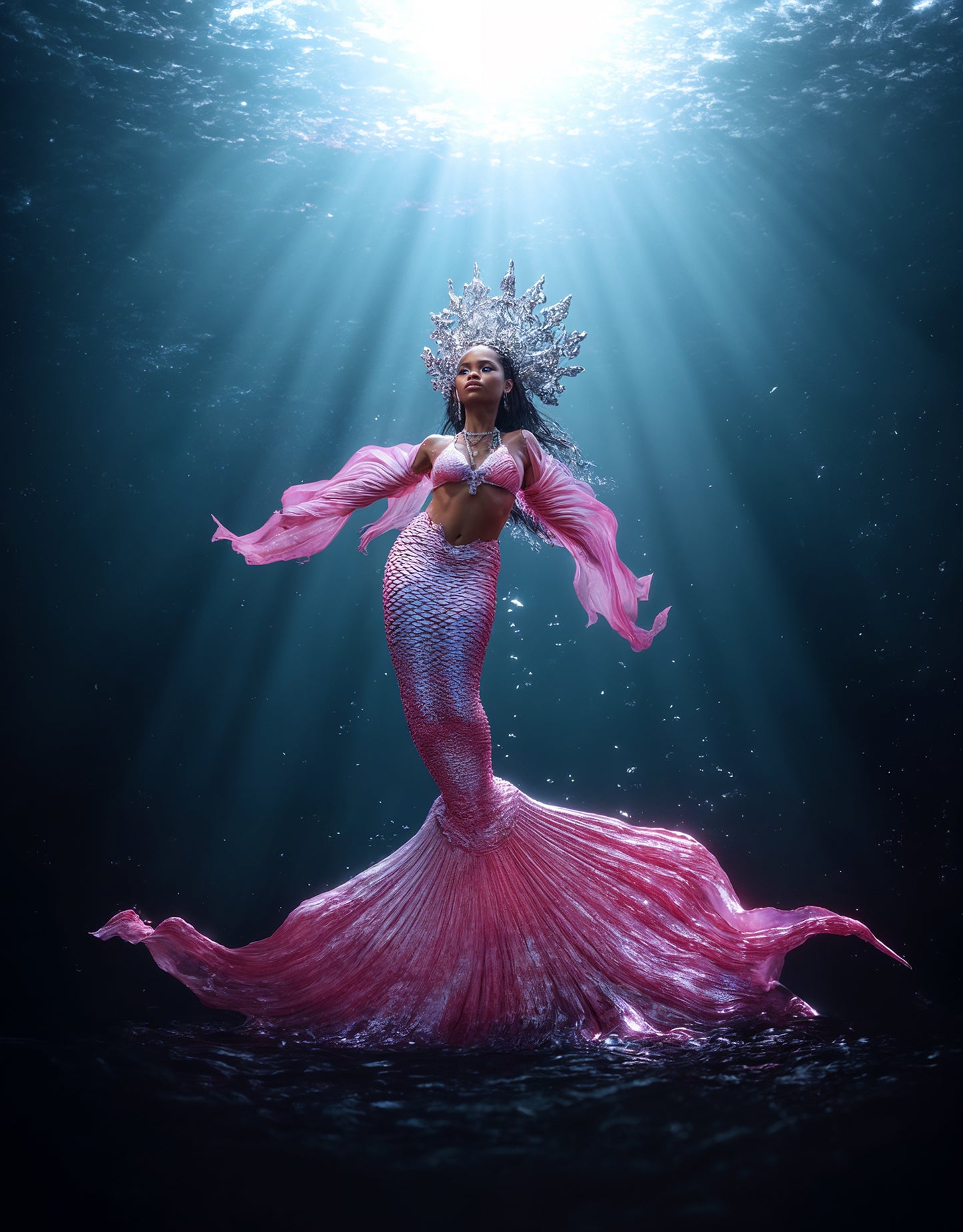 Mermaid Underwater Digital Backdrop Set