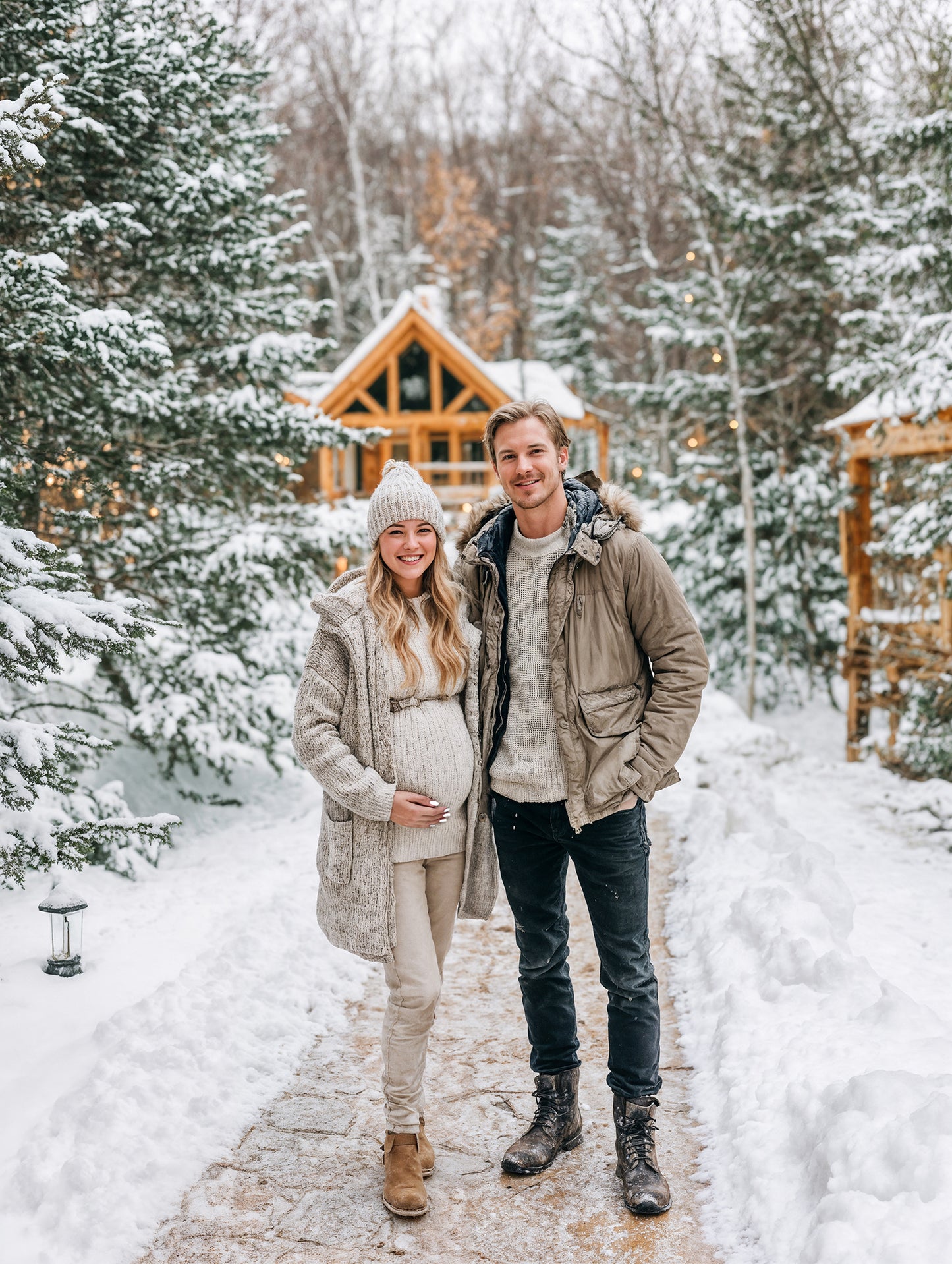 Snowy Paths Christmas Digital Backdrops Set