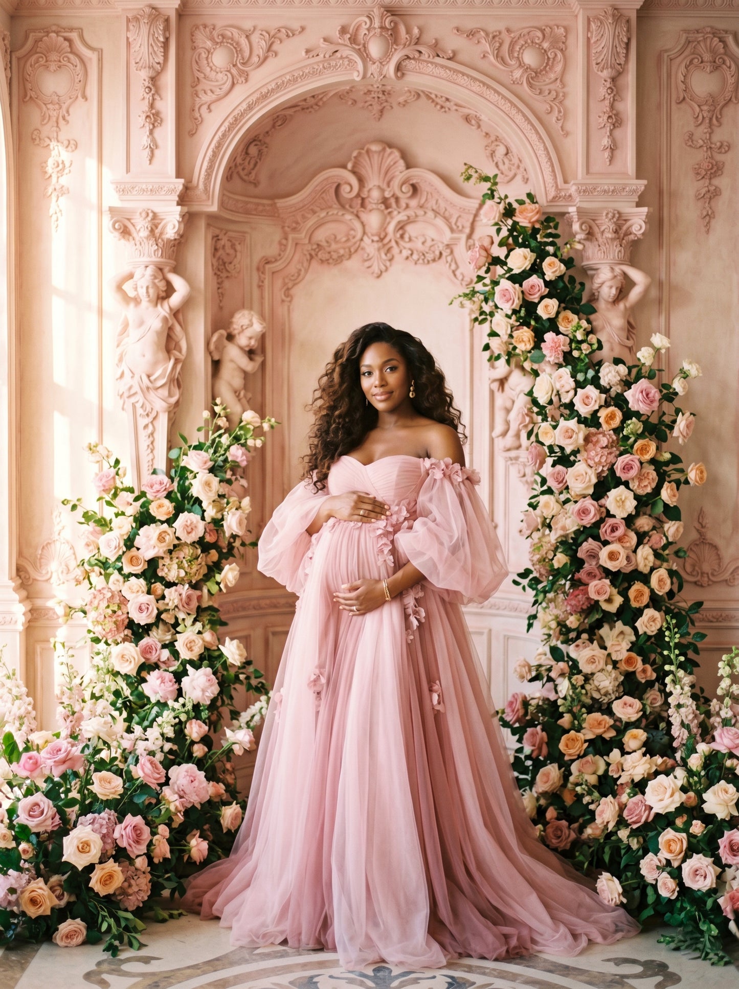 Floral Stone Digital Backdrop Set