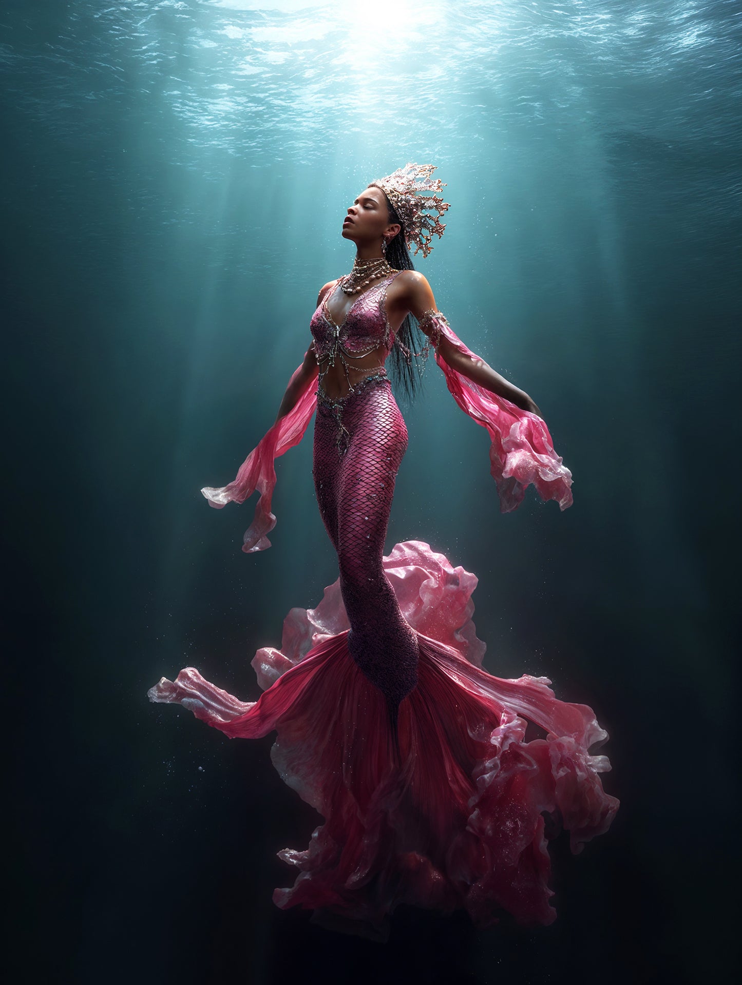 Mermaid Underwater Digital Backdrop Set