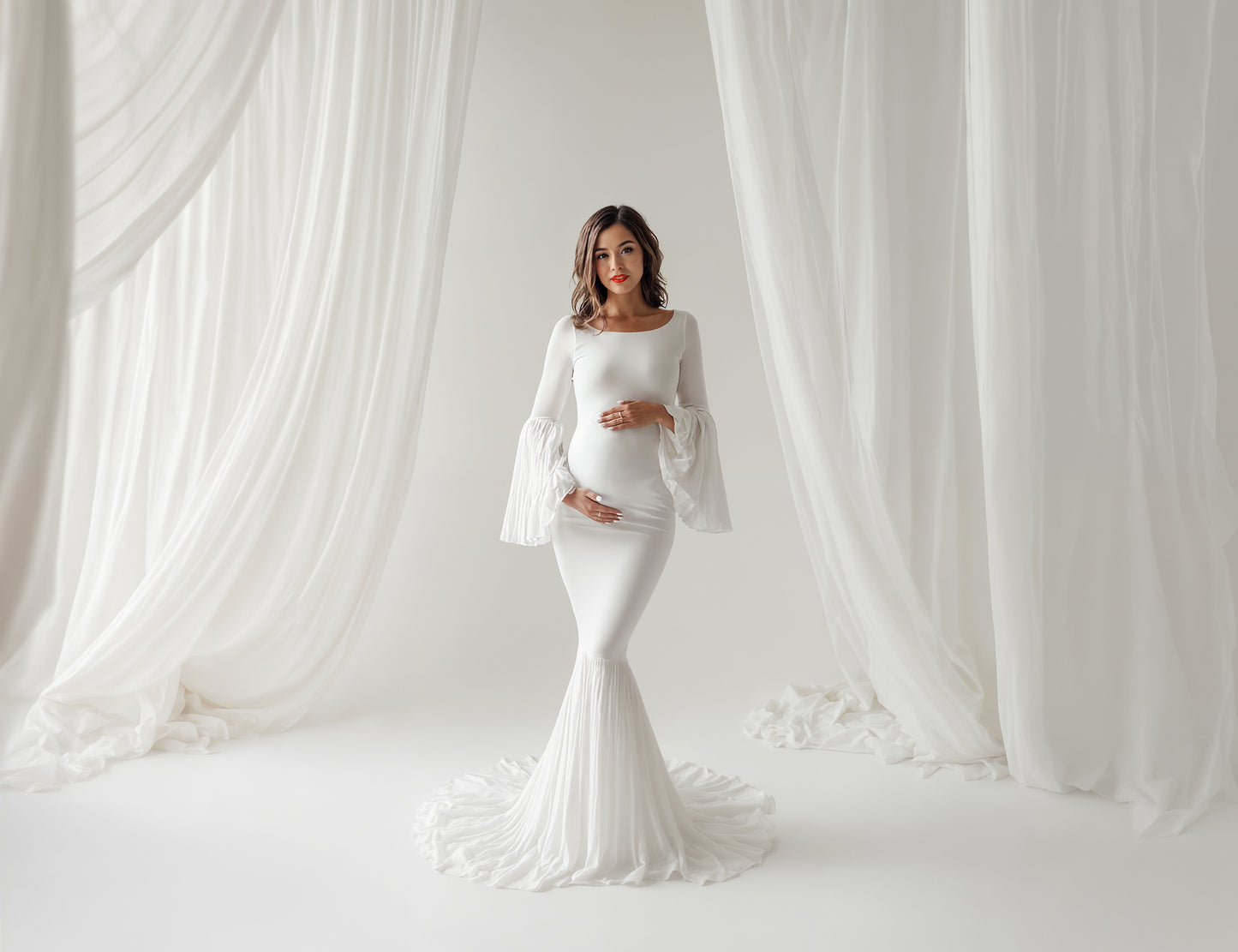 White Drapes Digital Backdrop Set