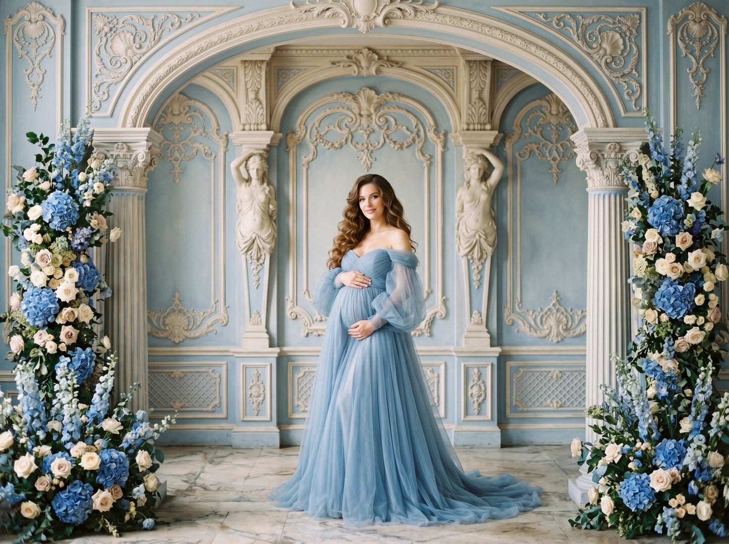 Floral Stone Digital Backdrop Set