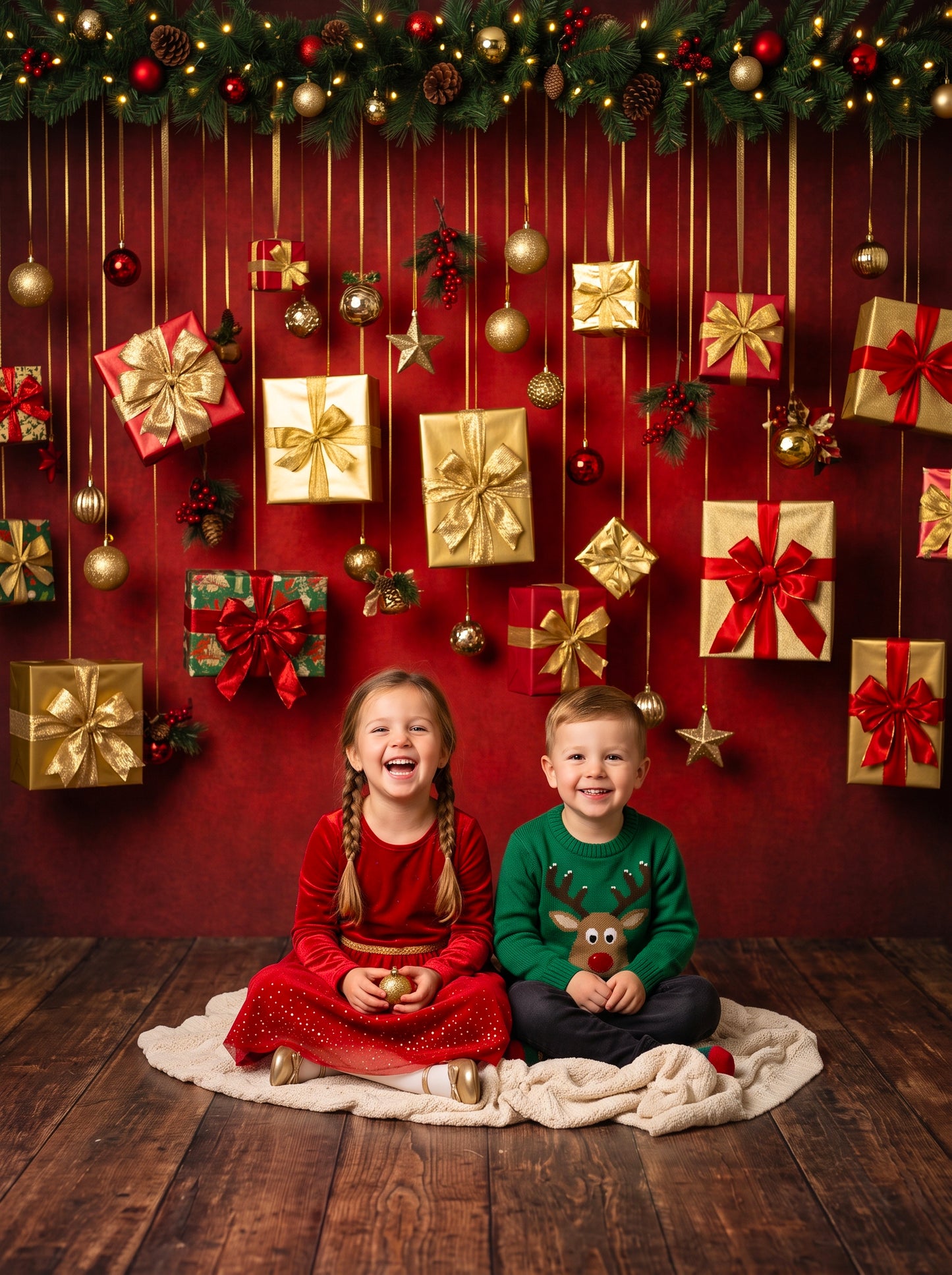 Cenários digitais coloridos de Natal, conjunto de cenários de Natal