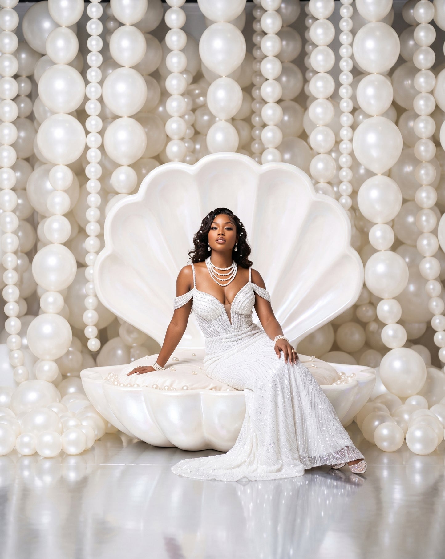Pearly Shells Digital Backdrop Set