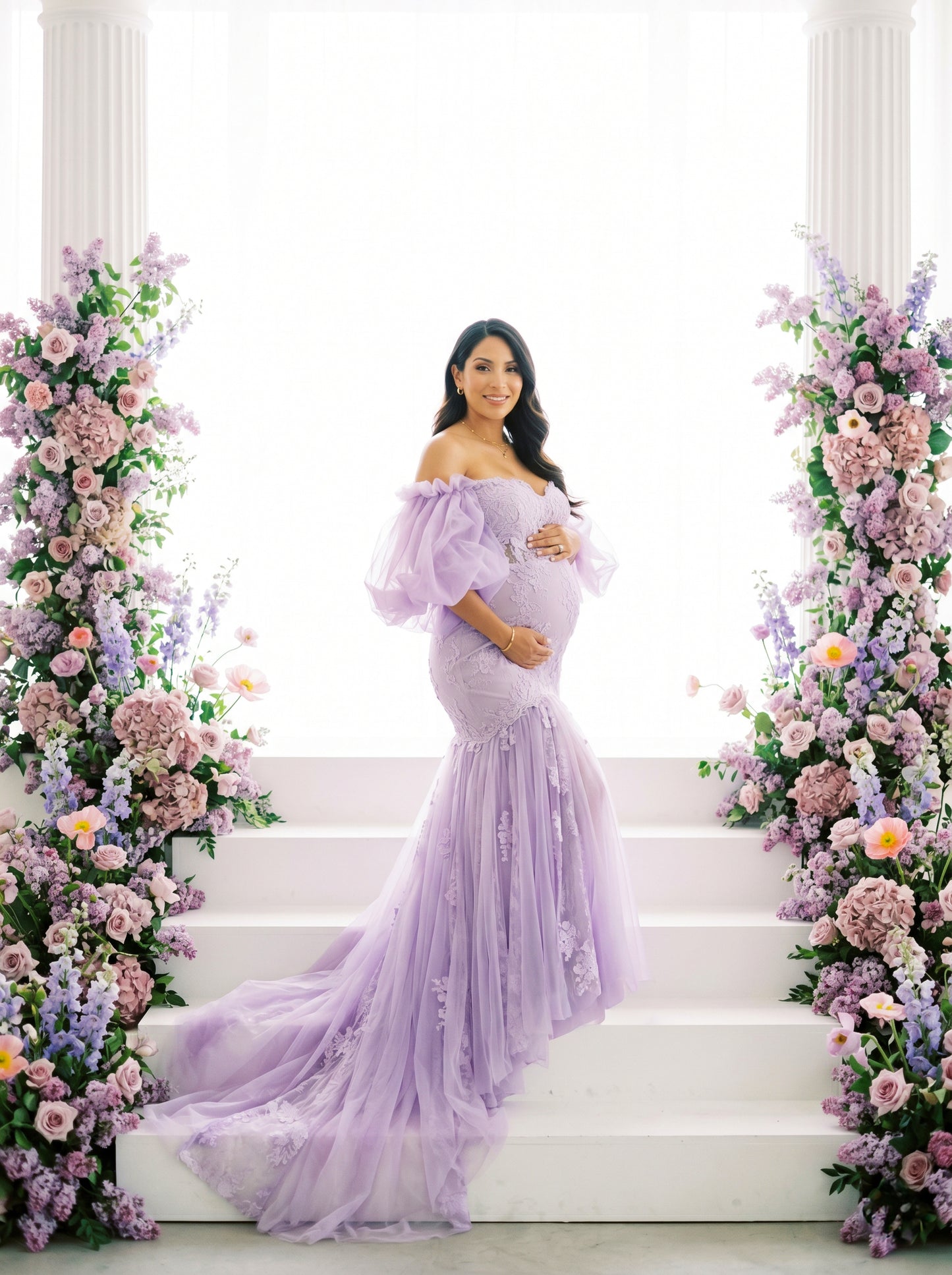 Backlit Stairs Digital Backdrop Set