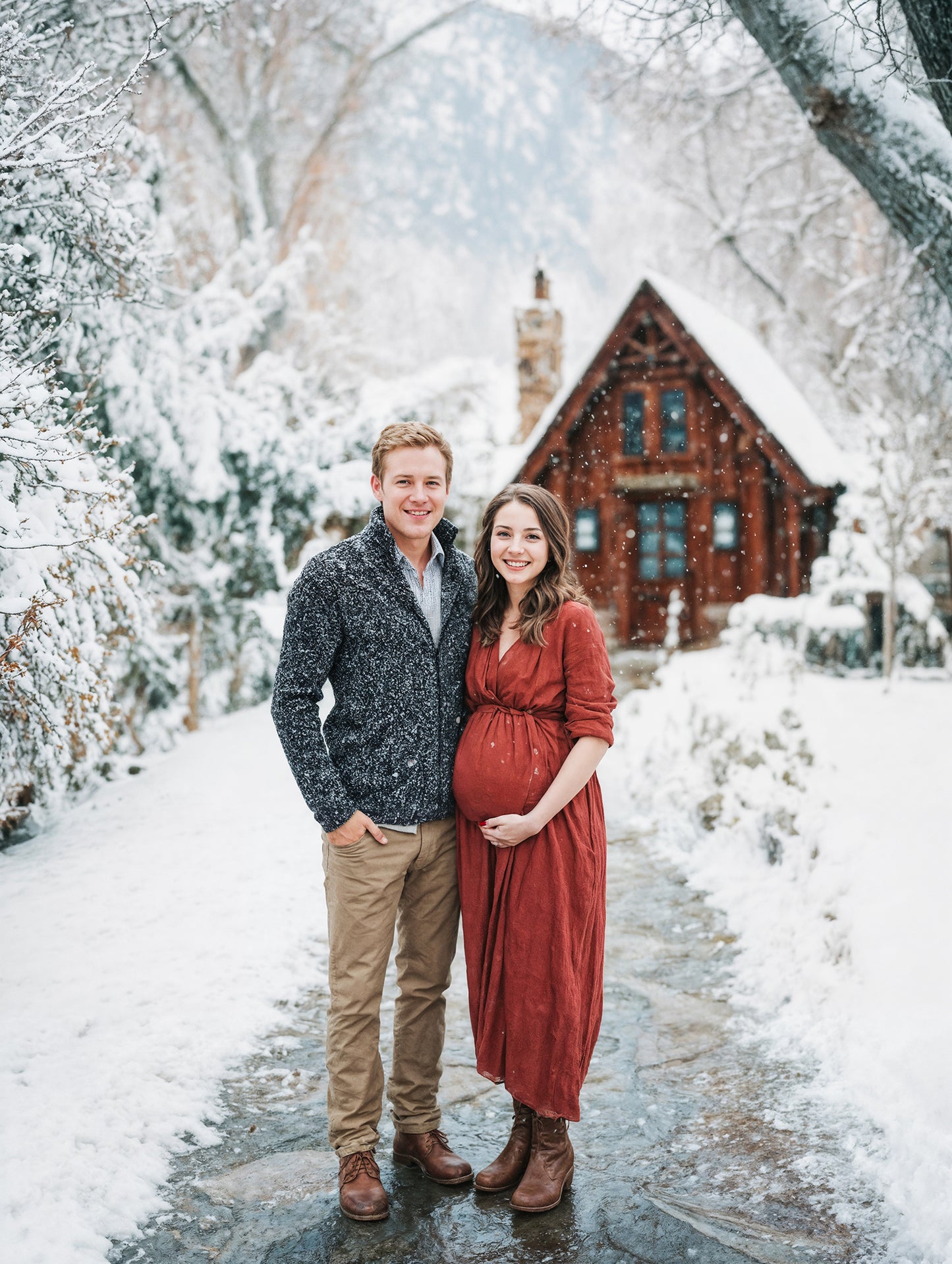 Snowy Paths Christmas Digital Backdrops Set