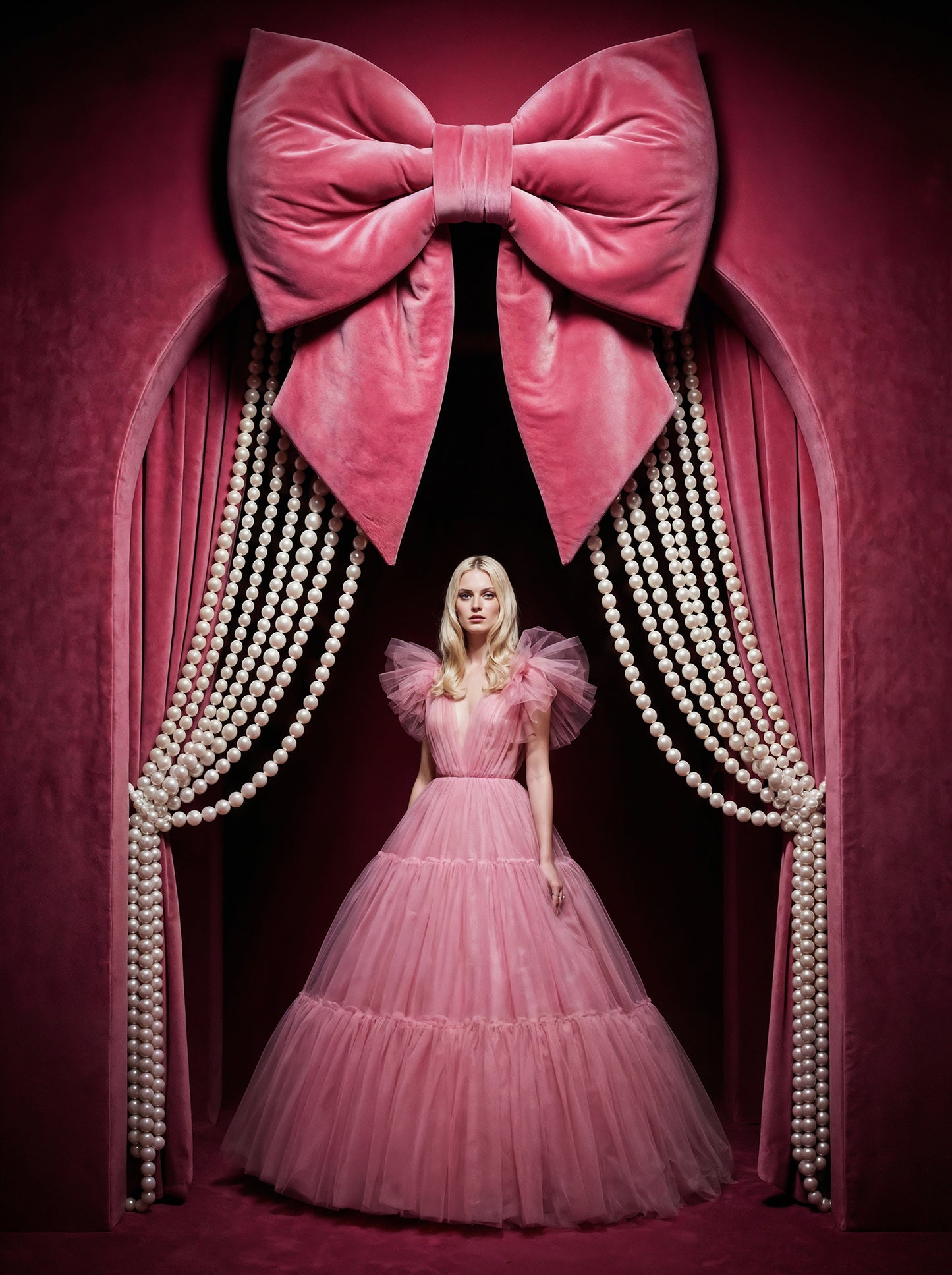 Valentine Bows Digital Backdrop Set