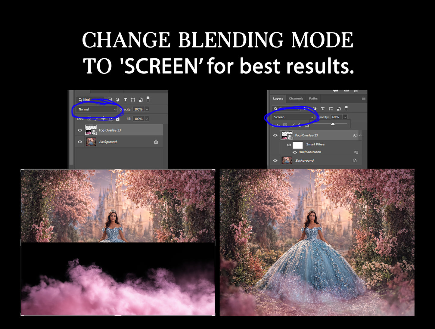 Fog Overlays, Smoke Overlays, Studio Overlay, Photoshop Overlays