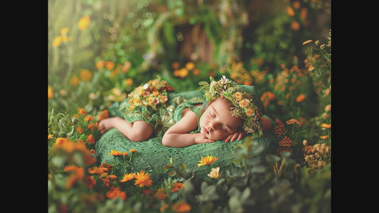 Peter Pan Baby Digital Background, Newborn Backdrops Set